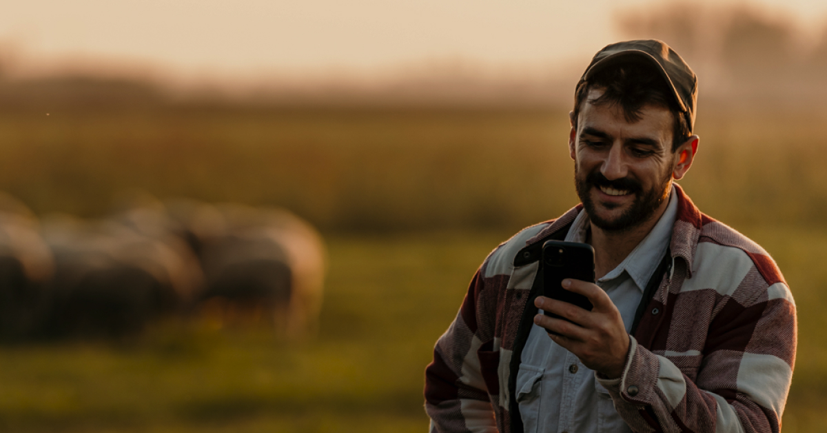Man on farm reflecting on personal growth